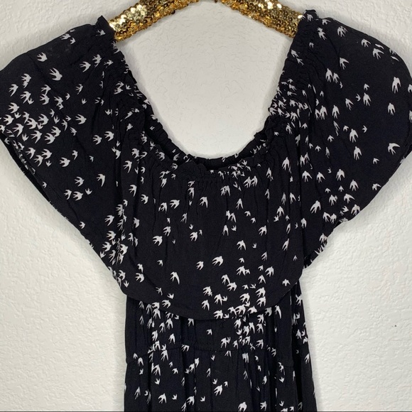 Together Off the Shoulder Bird Print Ruffle Dress - Picture 2 of 7